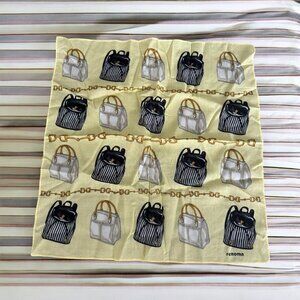 RENOMA Paris Handbag Print 16" x 16" Cotton Scarf